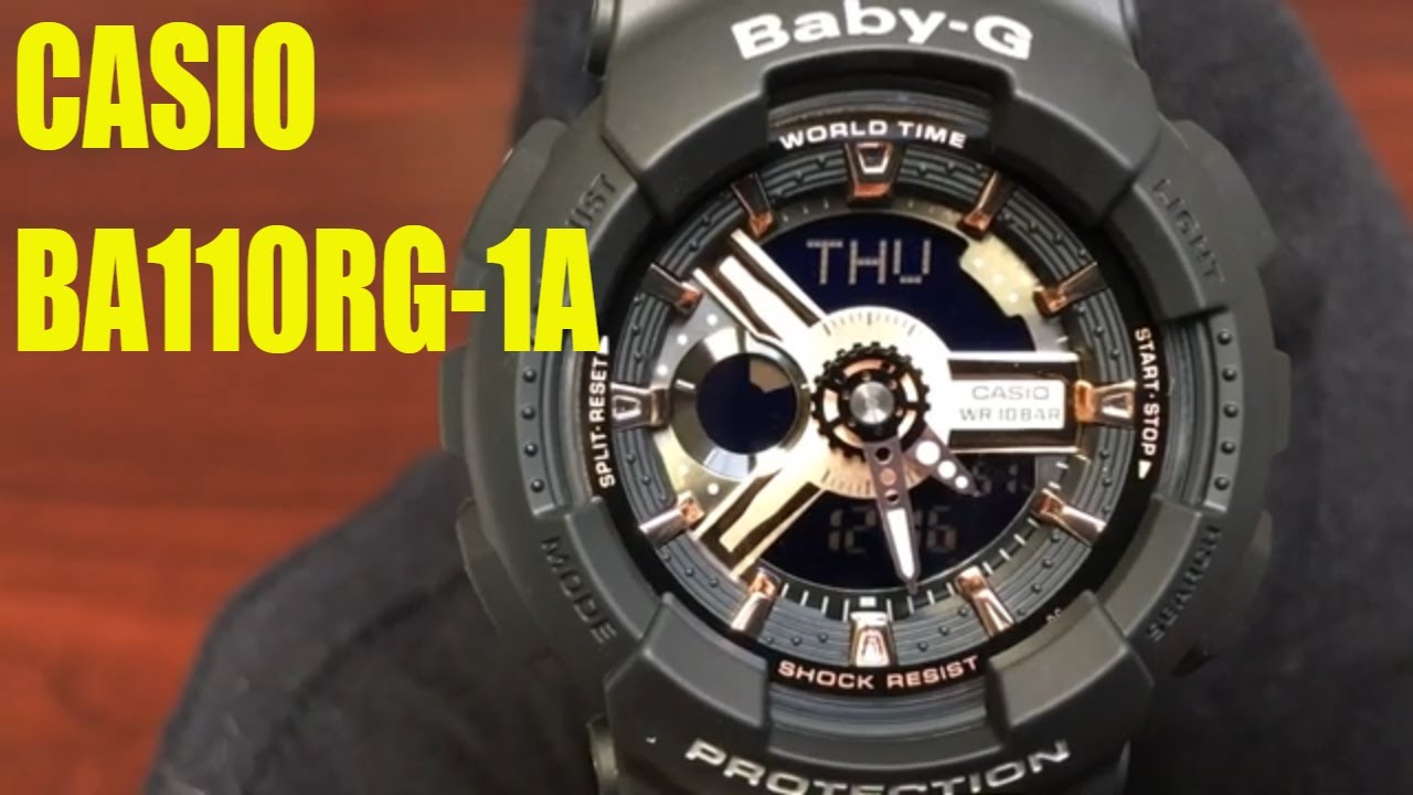 Casio Baby-G Digital Analog Sports Watch BA110RG-1A - YouTube