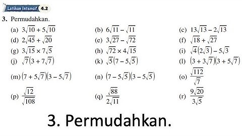 Latihan Intensif 4.2 No 3 | Bab 4 Indeks, Surd dan Logaritma | 4.2 Hukum Surd | Add Maths Form 4