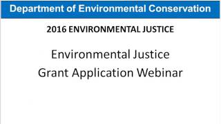 NYS DEC EJ2016 Webinar