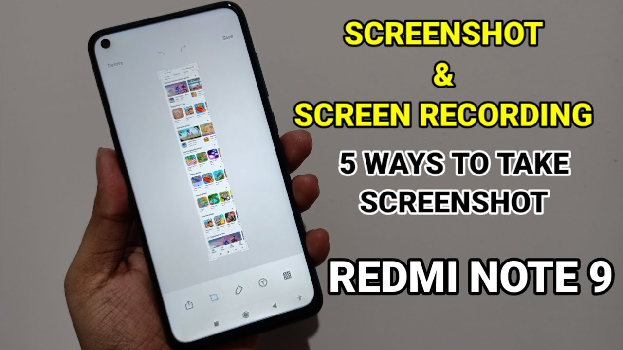 Redmi Note 9 : Screenshot Screen Settings | 5 Ways To Take Screenshot - YouTube