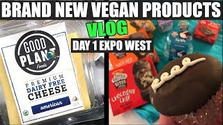 NEW Vegan Cheese & Other Products (Expo Day 1) VLOG + WORKOUT