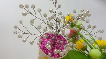 Pearl tree tutorial/how to make a tree with pearl/DIY pearl wire tree