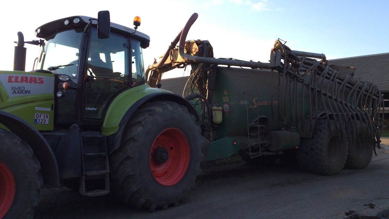 Gyllekørsel Med Claas Axion 840 + Samson PG 20 l GoPro HD