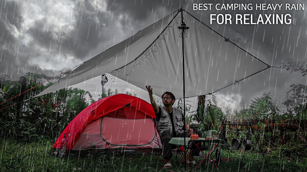 SOLO CAMPING HEAVY RAIN - BEST CAMPING WITH NON STOP HEAVY RAIN FOR ...