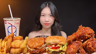 롯데리아 대왕 먹방! 더블 더블, 김치밥 버거, K-치킨 & 다양한 사이드! 🍔🍗🍟
