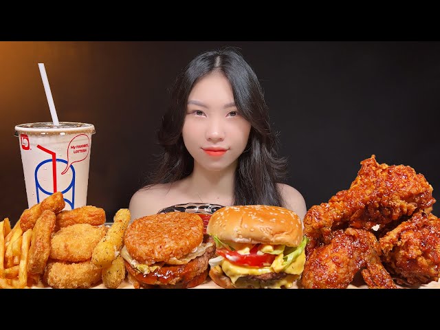 롯데리아 대왕 먹방! 더블 더블, 김치밥 버거, K-치킨 & 다양한 사이드! 🍔🍗🍟