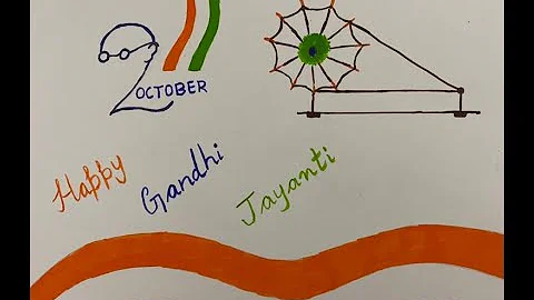 Gandhi Jayanti drawing /Gandhi Jayanti poster drawing for kids