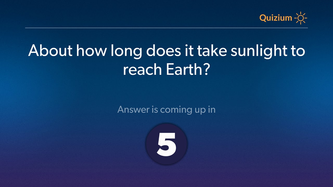 About how long does it take sunlight to reach Earth? The Sun Quiz - YouTube