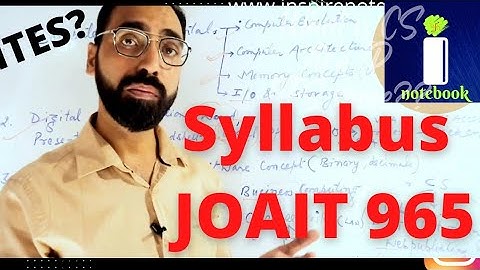 Syllabus JOAIT, New | JOA Syllabus की संपूर्ण जानकारी | JOAIT IT 965 की तैयारी