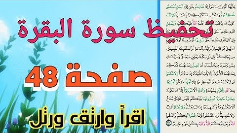 سورة البقرة صفحة 48 حفظ ومراجعة للنساء بالتكرار والتجويد بروايةحفص عن عاصم..ايه الدين