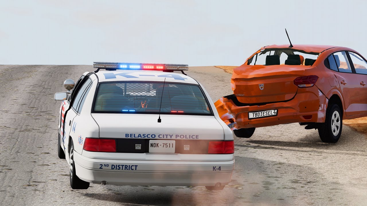 🤯 ROAD RAGE vs. Police Chase! Who Wins? (Insane Desert HIGH SPEED WRECK) - BeamNG Drive