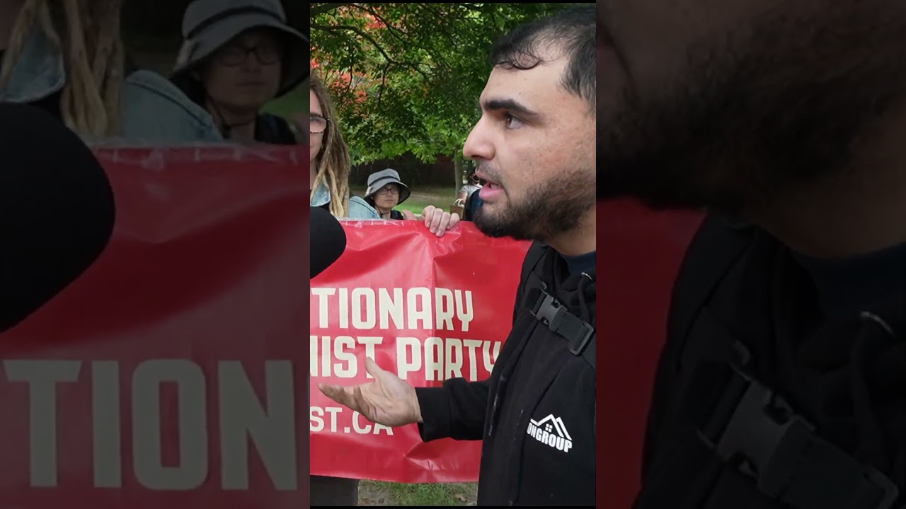 Communist Party Supporter Gets Checked by Venezuelan-Canadian Migrant at Canada First Rally