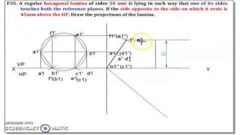 VTU CAED Projection of Hexagonal Plane P NO  35