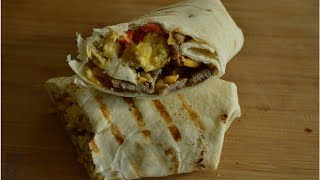 I used top round steak that had been marinated and cooked up some
delicious breakfast burritos. for added spiciness mixed a creamy
jalapeno sauce.