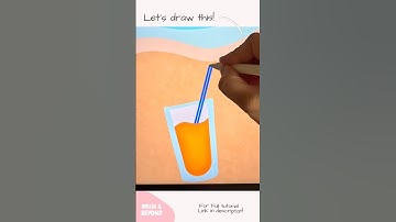 Orange Juice by the Beach. Procreate drawing in 5 mins! #procreate