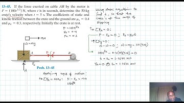 13–45 Kinetics of a Particle: Force and Acceleration (Chapter 13: Hibbeler Dynamics) Benam Academy