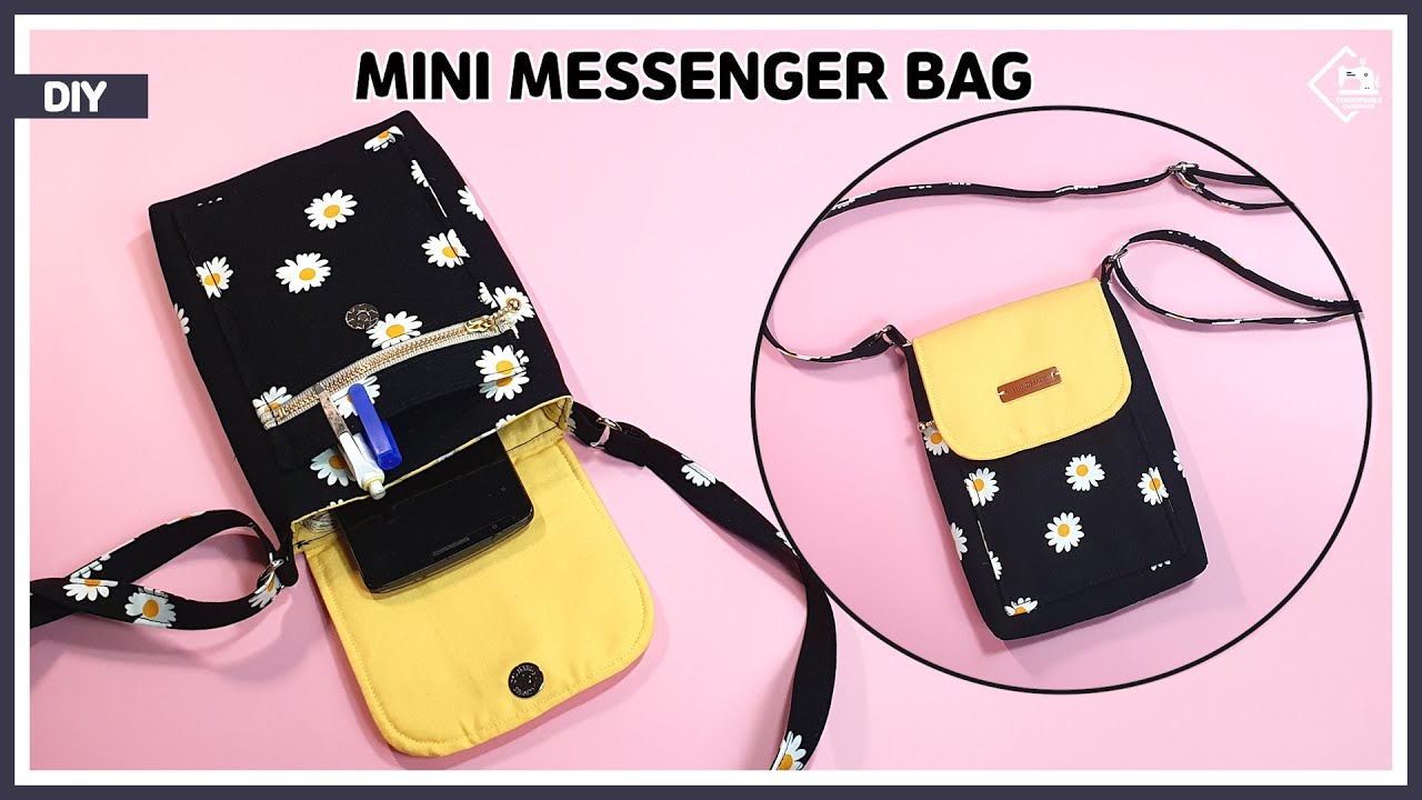 DIY Mini Crossbody bag & messenger bag / phone purse bag / sewing