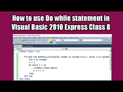 How to use Do while statement in Visual Basic 2010 Express Class 8