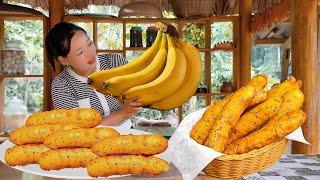 FRIED BANANA CAKE: Bringing STREET FOOD FLAVORS into Home Kitchen & Sell at the Market | Rural Life