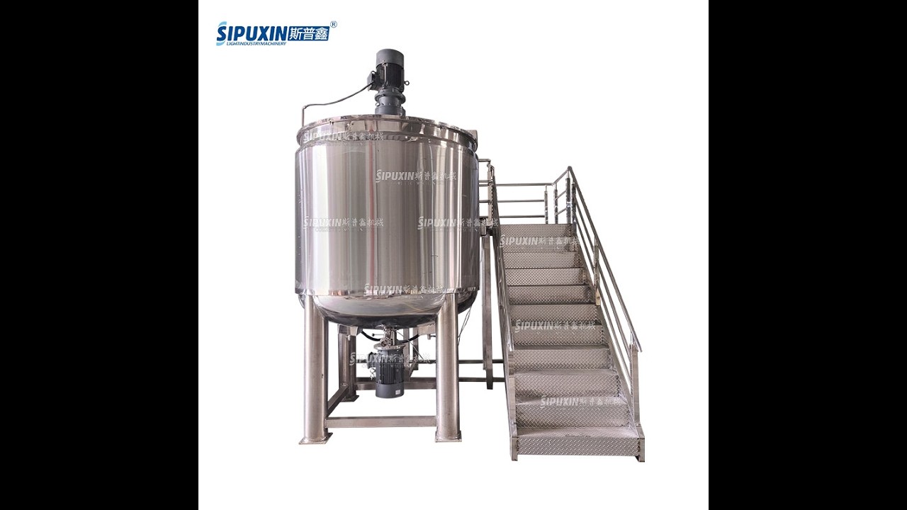 5000L steam heating mixing and homogenizing mixer blending tank for cosmetic shampoo lotion bodysrub