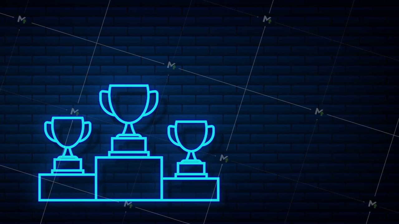 Winner cup banner. Congratulations. Triumph prize. Victory icon. Motion graphics.