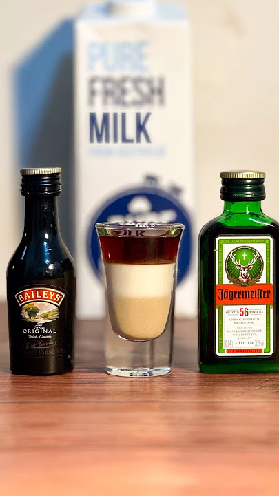Milk Sandwich Shot🥛🐄 #baileys #jägermeister #milk #cocktail