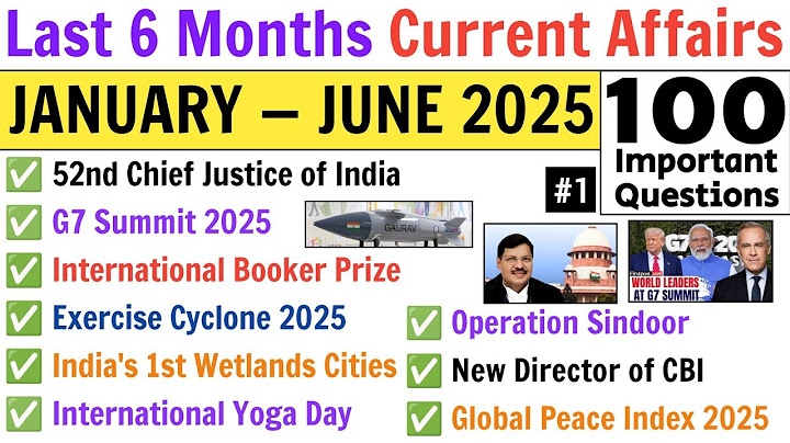 Last 6 Months Current Affairs 2025 | January to June Current | SSC Exams 2025 | Railway Exams 2025