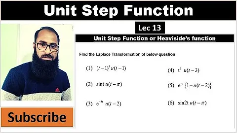 Lec 13 | Laplace Transformation of unit step function | Unit Step Function | Heaviside Function