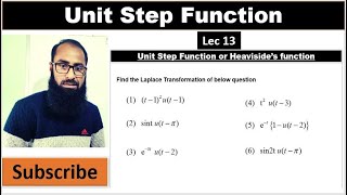 Lec 13 | Laplace Transformation of unit step function | Unit Step Function | Heaviside Function