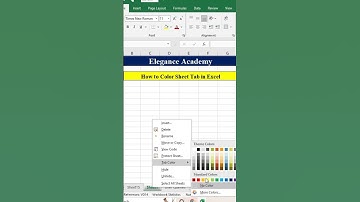 How to Color Sheet Tab😱 #excel #msexcel #shortsvideo #shorts #ytshorts #eleganceacademy #sheet