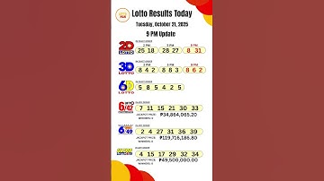 PCSO 2D 3D 6D 6/42 6/49 6/58 Lotto Result Today 9pm Draw October 21, 2025