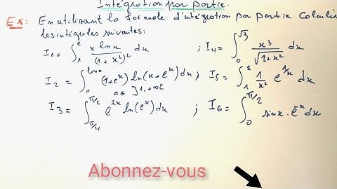 intégration par partie.2bac sm-pc-svt biof (Exercice2)