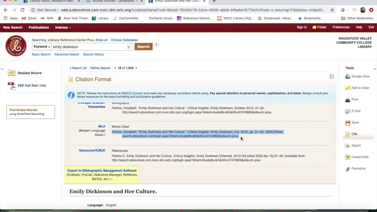 MLA Citation From Database YouTube Mla citation from database youtube