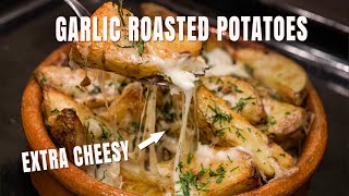 Garlic Roasted Potatoes with MELTED CHEESE | How To Make CHEESY Potato Wedges | Chef James