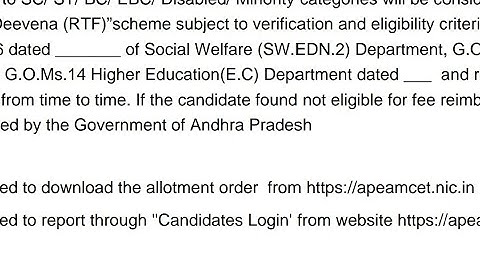 Ap EAMCET 20210seat allotment released link in description