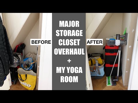 ULTIMATE Storage Closet Organization OVERHAUL! Satisfying before & after + yoga room // TIDY WITH ME