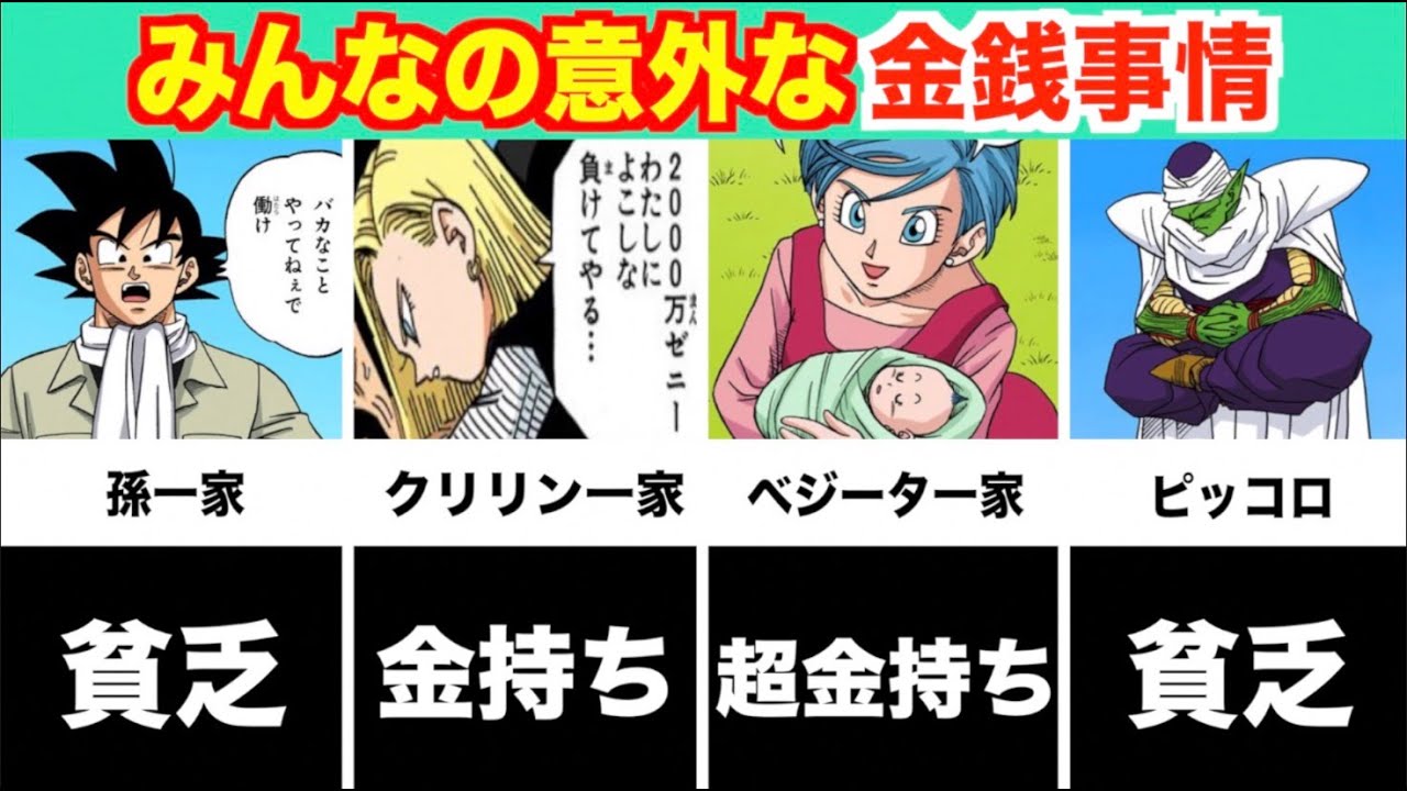 意外と金持ちが多い！？ドラゴンボールの金銭事情！