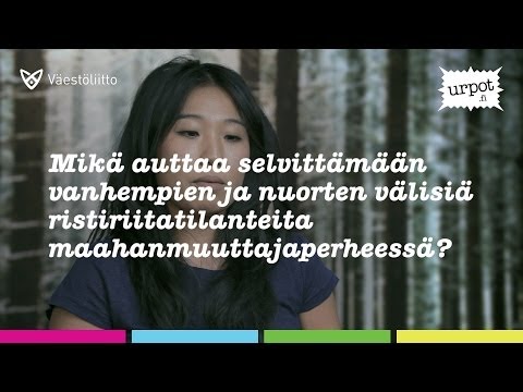 Mikä auttaa selvittämään vanhempien ja nuorten välisiä ristiriitatilanteita maahanmuuttajaperheessä?