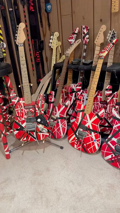 Scott Smith’s Collection of 120  Eddie Van Halen Guitar Replicas & Classics #evh #vanhalen #guitar