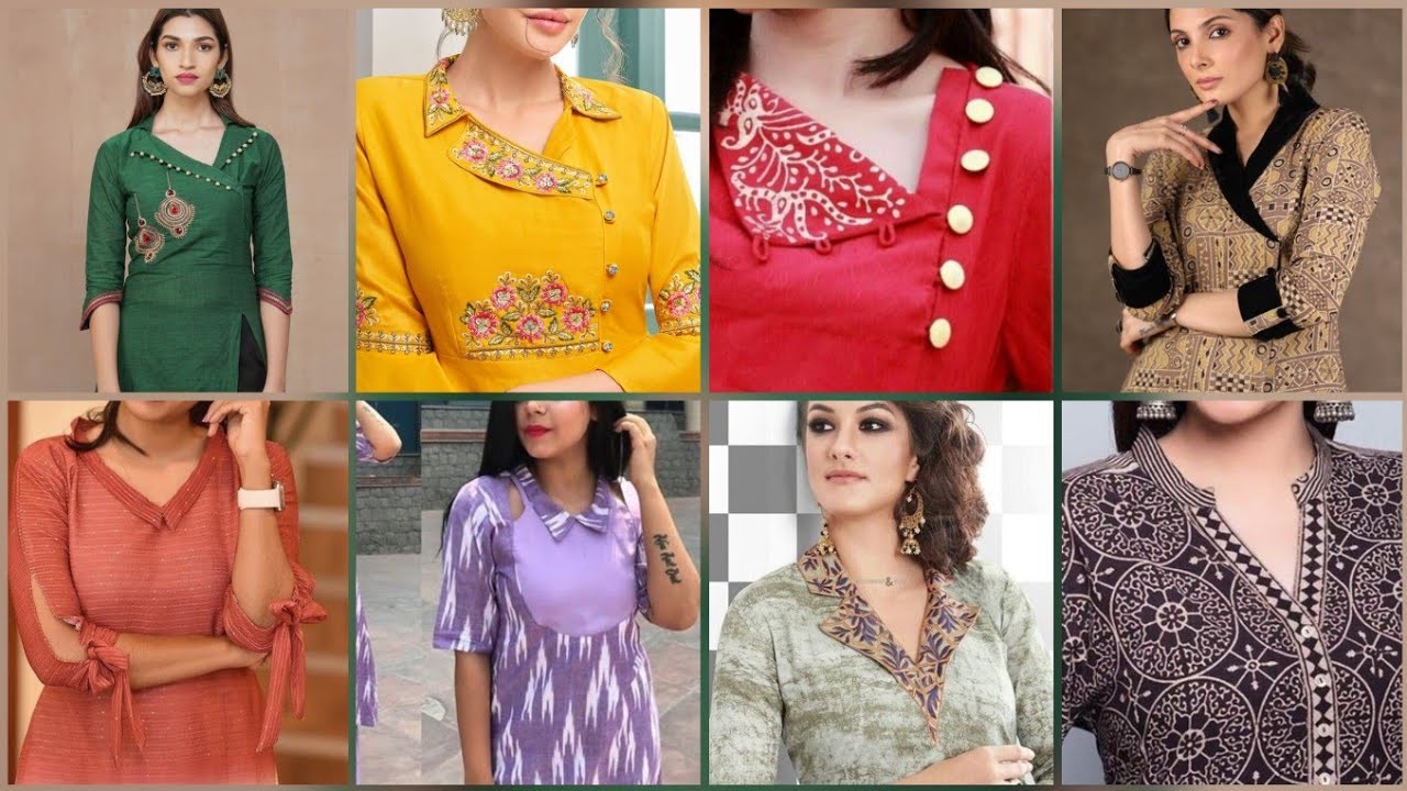 Plain kurti design| collar kurti neck design for beginners#collar #kurti # neckdesign #shortvideo - YouTube