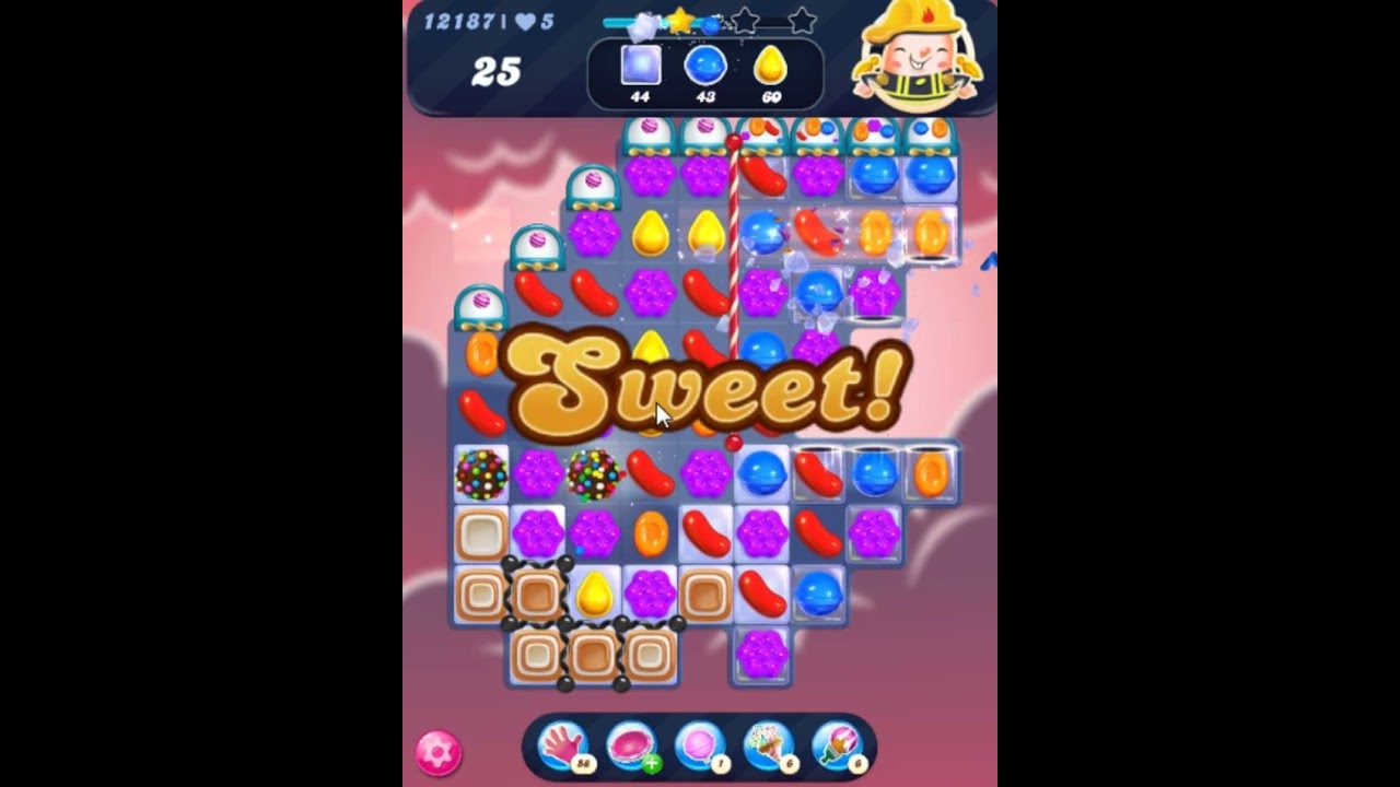 Candy Crush Saga Level 12187 Get 3 Stars, 20 Moves Completed
