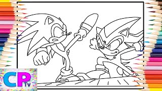 Sonic Fights Shadow Coloring Pages/Sonic the Hedgehog/Rodsyk - Energy/Doniy/Journey [COPYRIGHT FREE]