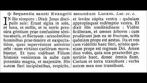 Extraordinary Form - Gospel for the First Sunday of Advent