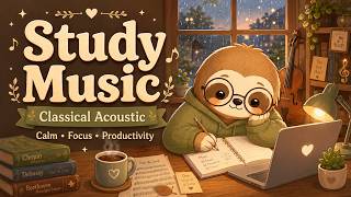StudySloth Classical Acoustic Music | Calm Instrumental Study Music with Simmy the Sloth screenshot 4