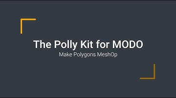 Polly Kit for MODO: Make Polygons MeshOp
