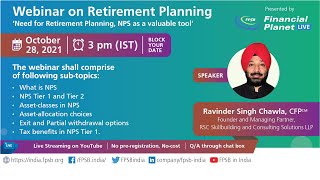 Webinar - Retirement Planning #cfp #fpsb