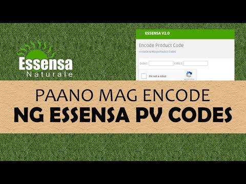 How to Encode Essensa PV CODES (TAGALOG)