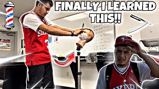 I FINALLY LEARNED HOW TO SHAVE TODAY AT BARBER SCHOOL!