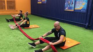 Team Battle Rope Sit Ups