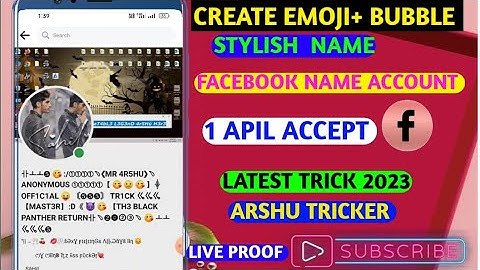 New emoji +bubble Unique facebook name trick 2023| how to make long bubble meta unique name account